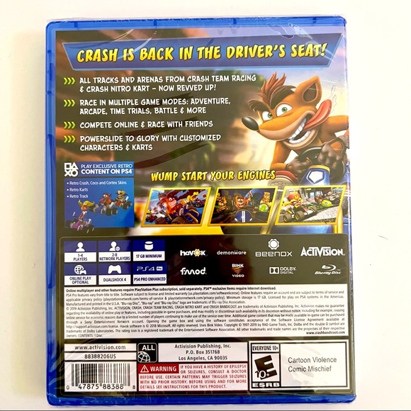 PS4 Sony PlayStation CTR Crash Team Racing Nitro Fueled NEW !!! - Picture 2 of 2
